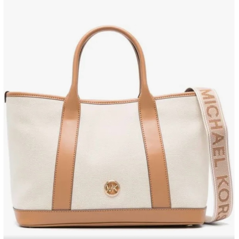 Michael Kors Women's Luisa Cotton/Calf Leather Tote Bag